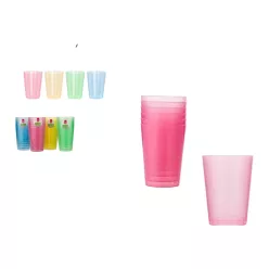 PARTY POHÁR SZÍNES MŰANYAG 280ML 6 DB / CSOMAG