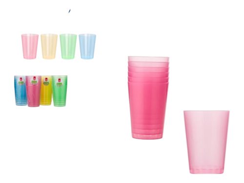 Bunte Partybecher aus Kunststoff, 280 ml – 6 Stück / Packung