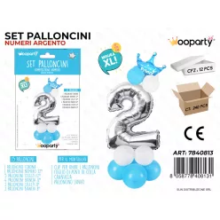 FÓLIALUFI SZETT EZÜST-BLAU "2" 115 CM