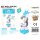 Folienballon-Set blau 115 cm – Zahl 3 – 15 Stück / Packung