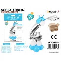 FÓLIALUFI SZETT EZÜST-BLAU "4" 115 CM