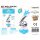 Folienballon-Set blau 115 cm – Zahl 4 – 15 Stück / Packung