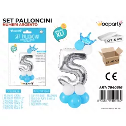 FÓLIALUFI SZETT EZÜST-BLAU "5" 115 CM