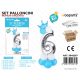 Folienballon-Set blau 115 cm – Zahl 6 – 15 Stück / Packung