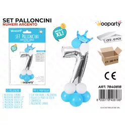 FÓLIALUFI SZETT EZÜST-BLAU "7" 115 CM