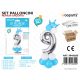 Folienballon-Set blau 115 cm – Zahl 9 – 15 Stück / Packung