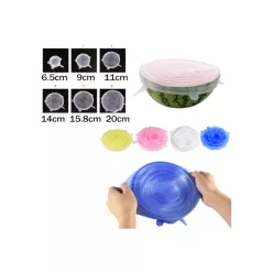 Silikon-Lebensmittelabdeckung Set, 6-teilig