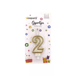 MÁGIKUS (ÚJRA GYULLADÓ) TORTA SZÁMGYERTYA 9x4 cm 2