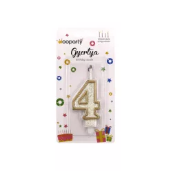 MÁGIKUS (ÚJRA GYULLADÓ) TORTA SZÁMGYERTYA 9x4 cm 4