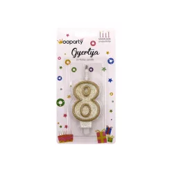 MÁGIKUS (ÚJRA GYULLADÓ) TORTA SZÁMGYERTYA 9x4 cm 8