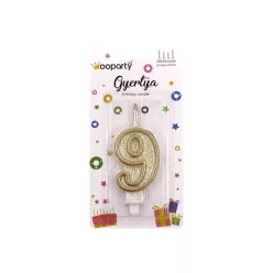 MÁGIKUS (ÚJRA GYULLADÓ) TORTA SZÁMGYERTYA 9x4 cm 9