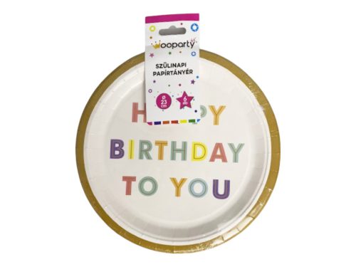 Geburtstag Papierteller 23  Cm 6 Stück / Packung