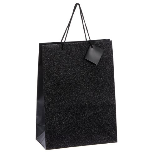 Geschenktüte "Glam", schwarz, L, ca. 33 cm
