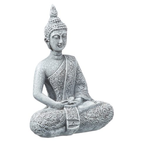 Buddha, grau, sitzend, S, ca. 9 cmH