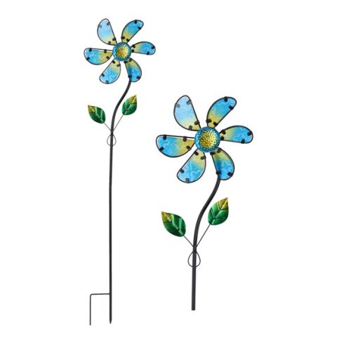 Windrad Blume, blau gelb, ca. 92cmH