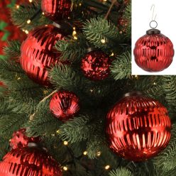 Christbaumkugel Ornament, rot, groß, ca.10cmD