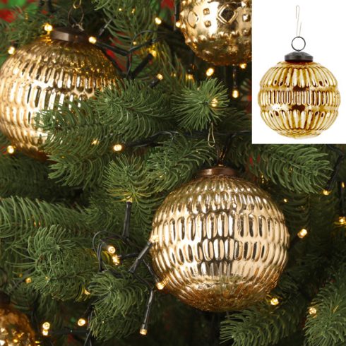 Christbaumkugeln Ornament, gold, groß, ca.10cmD