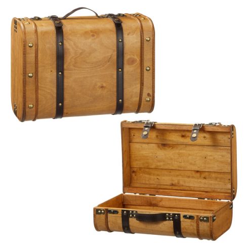 Truhen Koffer, Holz, 2er Set, gr., braun