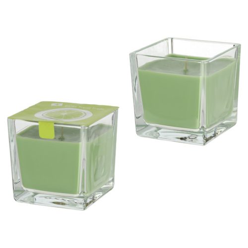 Duftkerze Cube, Frische Limette, groß, ca.8x8cm