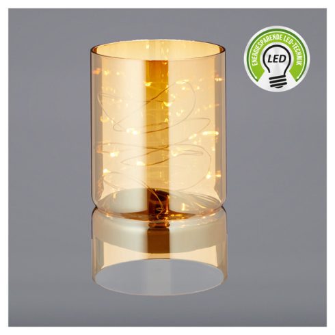 LED Deko Glas, gold, ca. 15cm