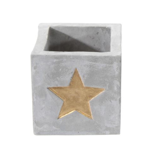 Pflanztopf "Golden Star", kl, 9x9cm