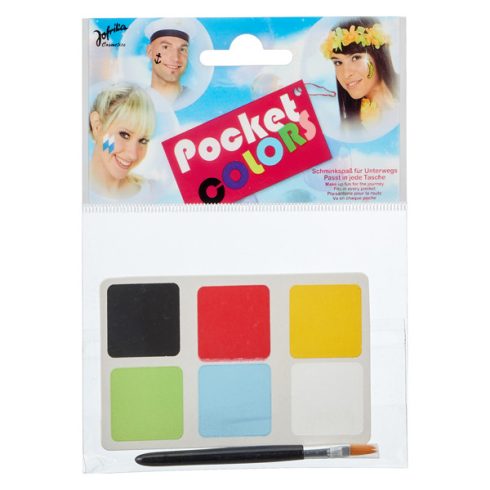 Schminke "Pocket Colors" 6 Farben , 1 Pinsel