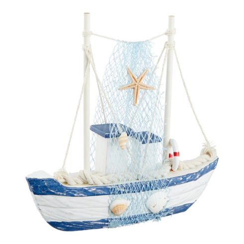 Fischerboot, mit Fangnetz, L, ca. 20,5x20x6 cm