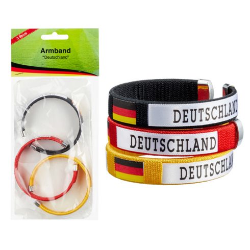 Armband "Deutschland" 3er Set , schw/rot/gelb
