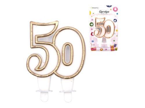 Geburtstags-Zahlenkerze 50 Gold