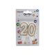 Geburtstags-Zahlenkerze 20 Gold Glitter