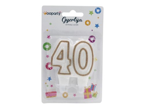 Geburtstags-Zahlenkerze 40 Gold Glitter