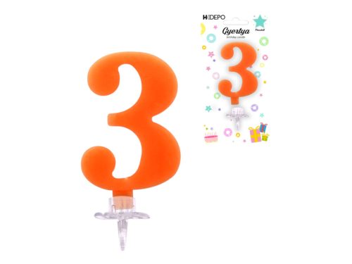 Geburtstags-Zahlenkerze 8 cm Orange 3