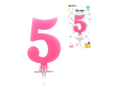 Geburtstags-Zahlenkerze 8 cm Pink 5