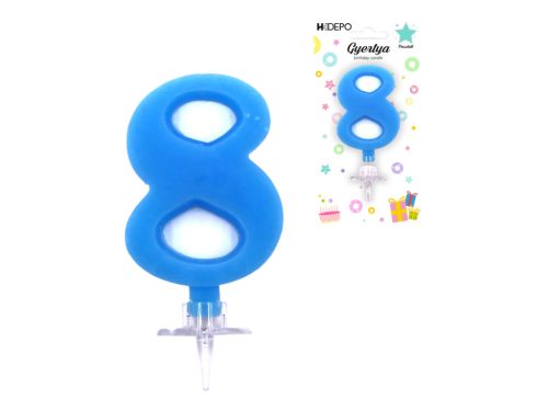 Geburtstags-Zahlenkerze 8 cm Blau 8
